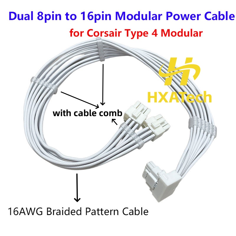 High Quality16AWG Braided Patt - Dual 8Pin To 16Pin 12Vhpwr Cable ulasan dan harga
