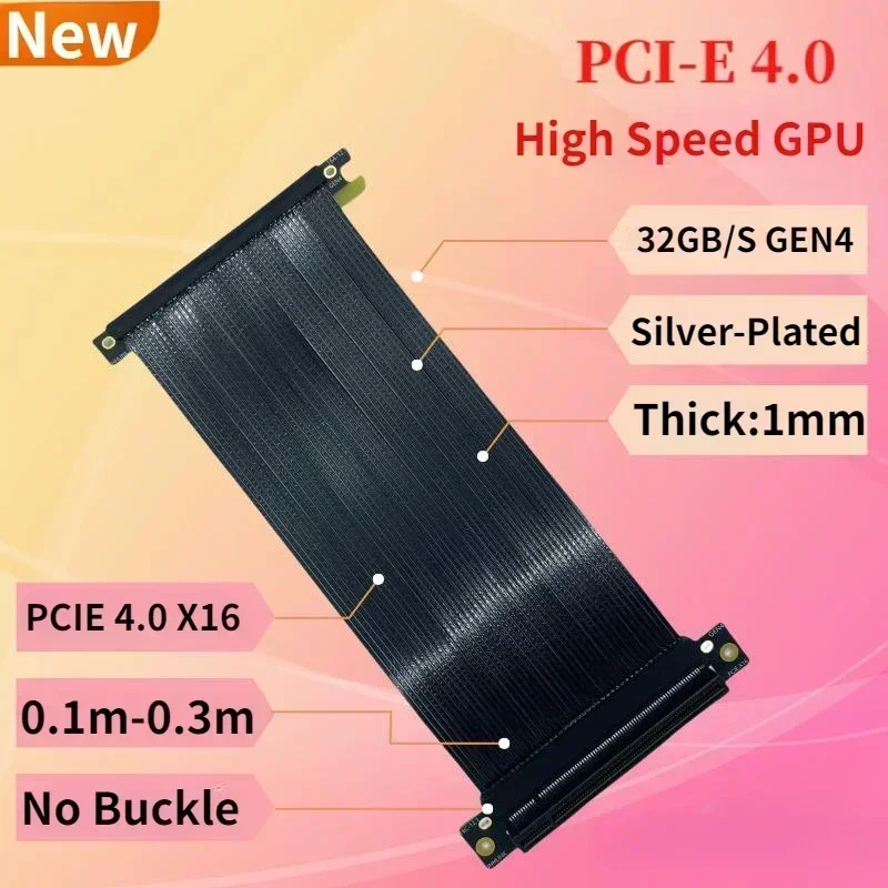 Silver-Plated Single Reverse 1 - Itx Gpu Riser Pcie 4.0 16X ulasan dan harga